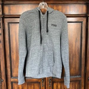 VS Pink Grey Zip Up Hoodie Sweatshirt Size M